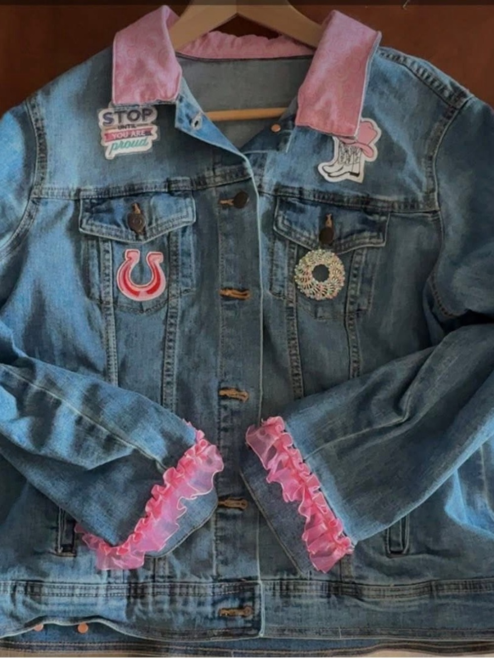 Up cycled denim jacket The Pink Room by Monica